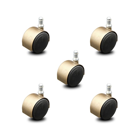 Service Caster 2.375 Inch Antique Brass Hooded Urethane Wheel Grip Ring Chair Casters, 5PK SCC-GR02S60D-NYU-WA-716X78-5